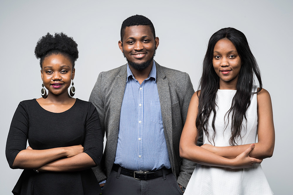 A group photo of the Davis Peace trio.