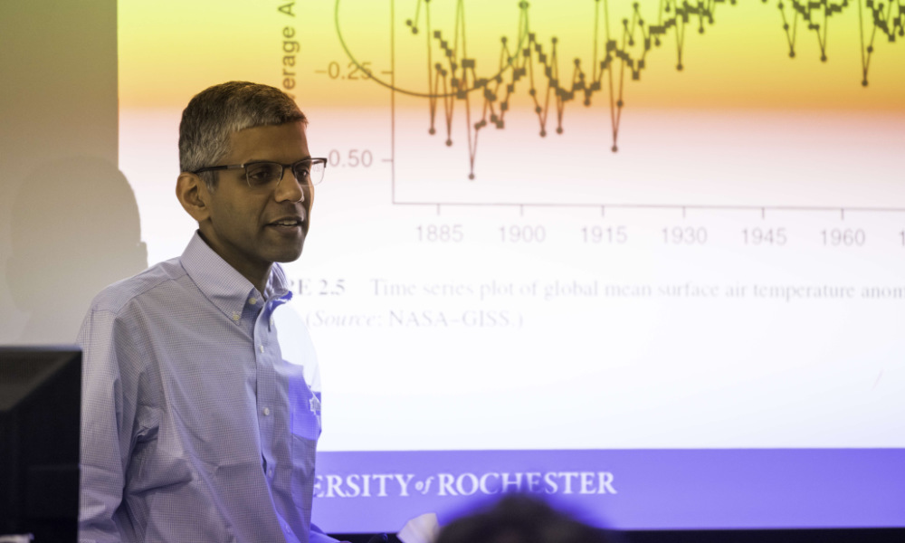 Associate professor Ajay Anand leads his class Time-Series Analysis & Forecasting in Data Science.