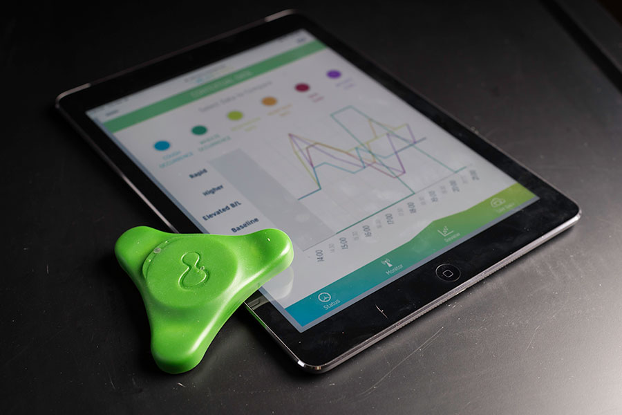 ADAMM, Automated Device for Asthma Monitoring and Management, which uses an algorithm to detect the sounds of wheezing and coughing.