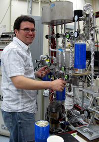 Tom Darrah using the rare gas mass spectrometer