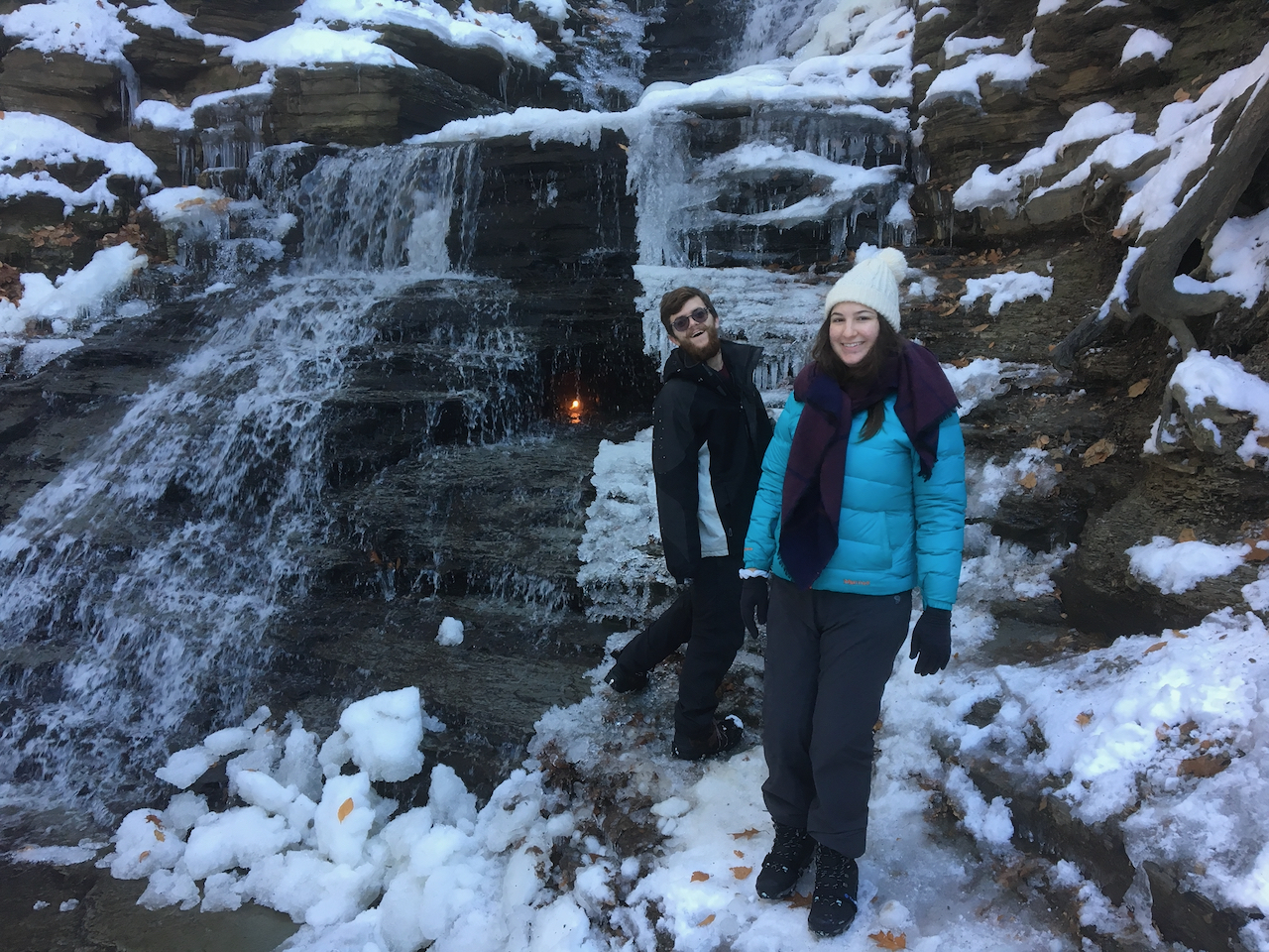 Roxana and Will at the Eternal Flame seep near Buffalo, NY