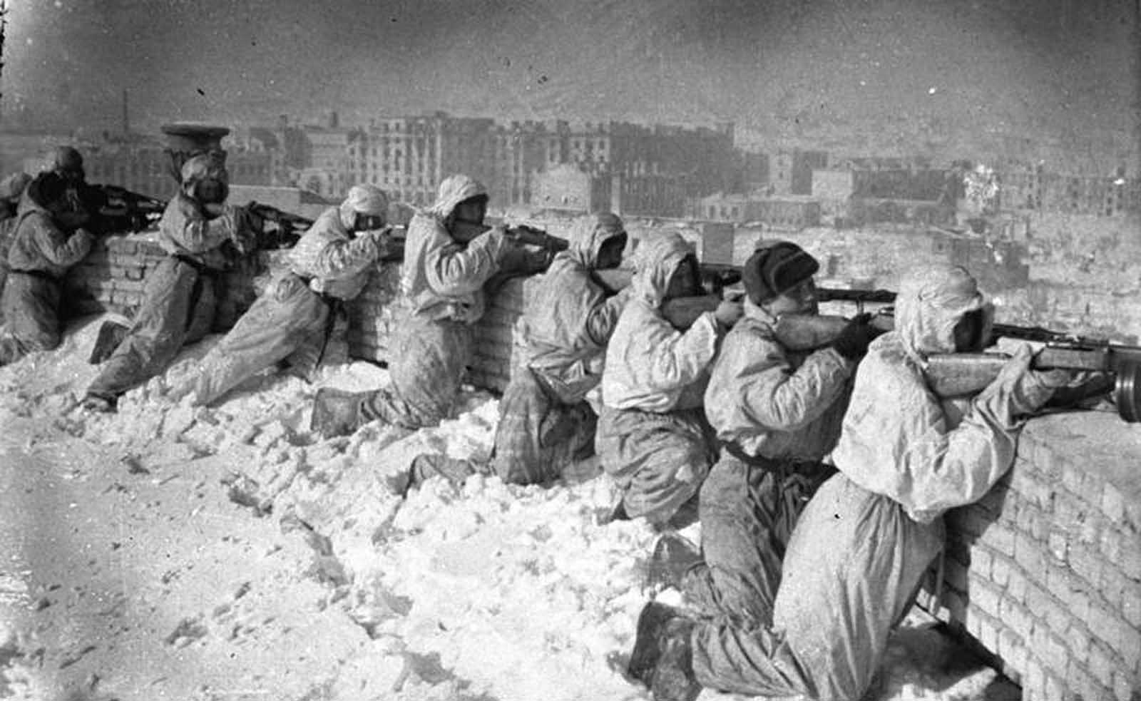 World War Two snow covered battle of the Eastern Front