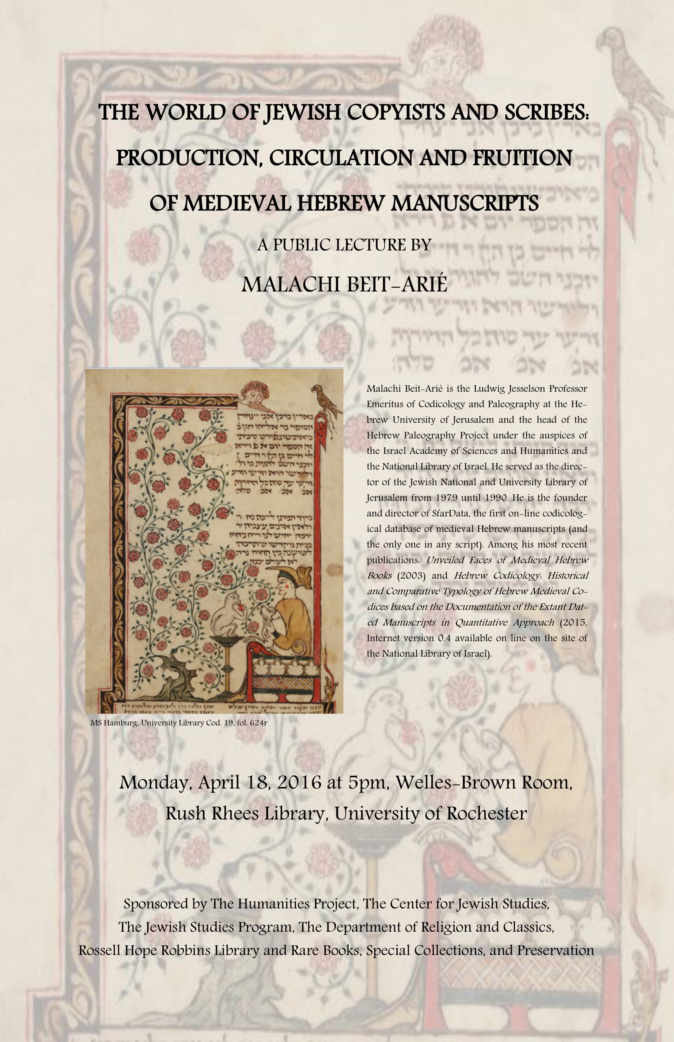Jewish Copyists and Scribes Event Poster