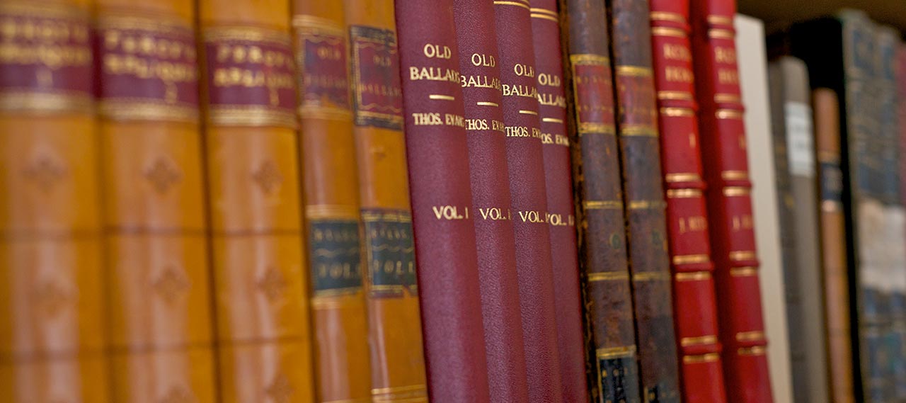 Books on a shelf.