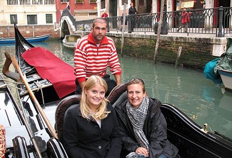 Students in gondola