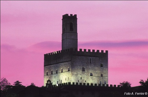 An exterior view of Dante's castle in Poppi, Italy.