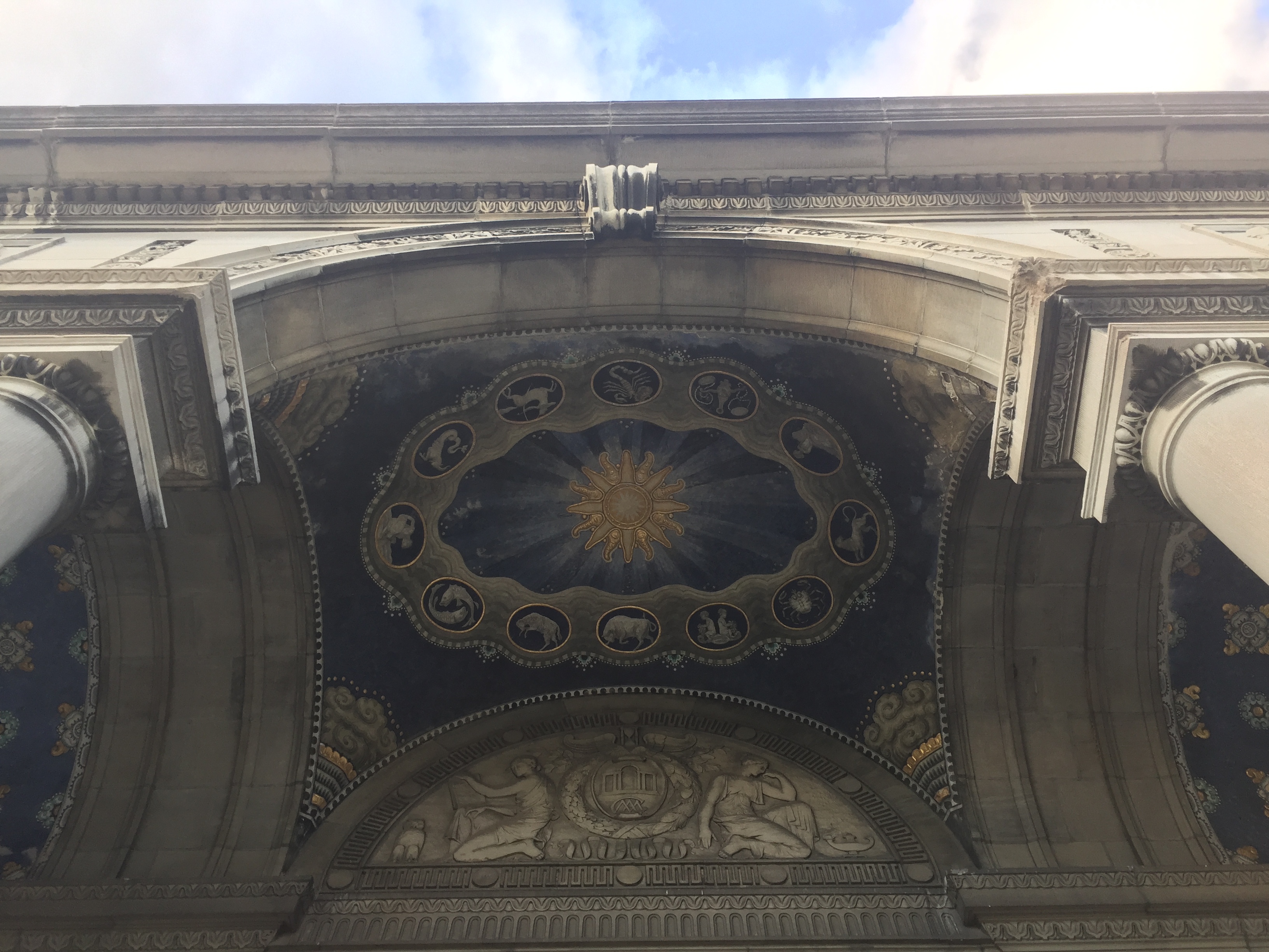 zodiac painted domed ceiling in rennes, frnace