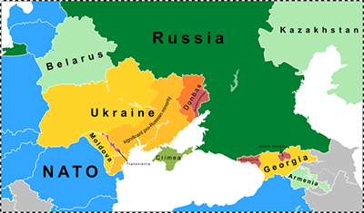 A map of Ukraine.