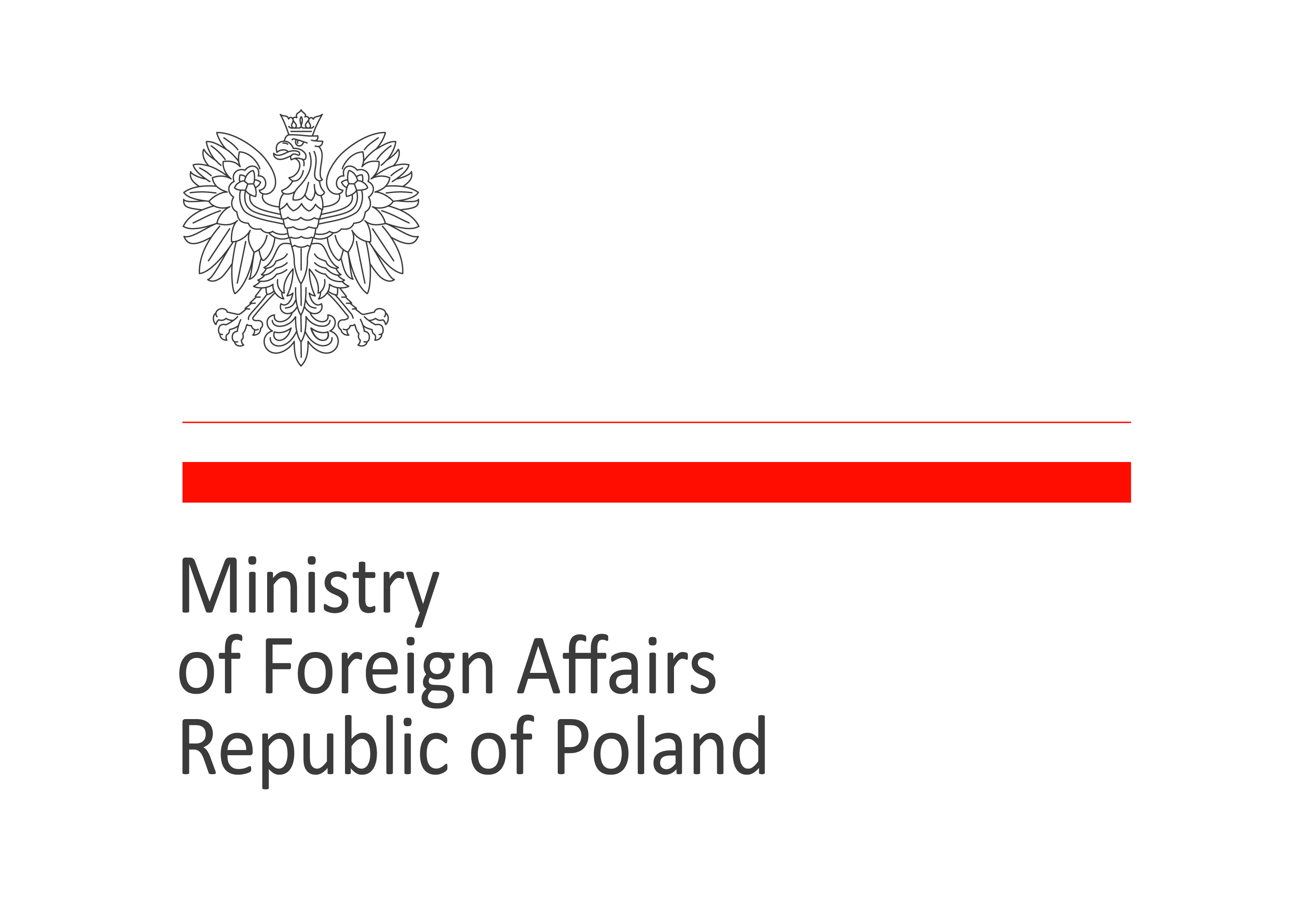 Logo for the Ministry of Foreign Affairs Republic of Poland.