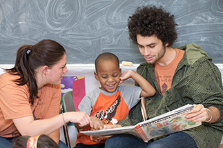 UR students tutor a kindergarten class in the Rochester City School.