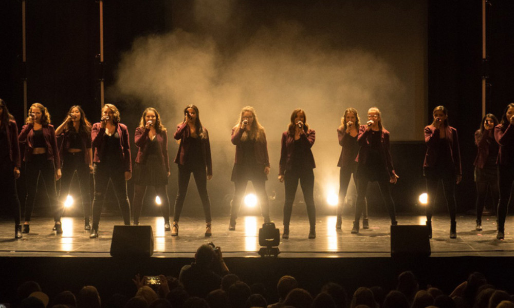 Vocal Point performing on stage.