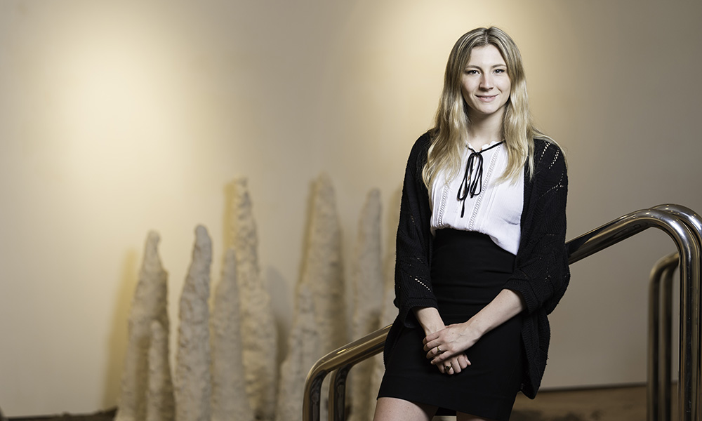 Art history and business double major Gillian Gingher '19 served as events manager for student-run Hartnett Gallery.