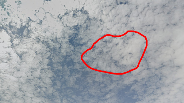 The Rochester Inner Loop traced over an image of clouds