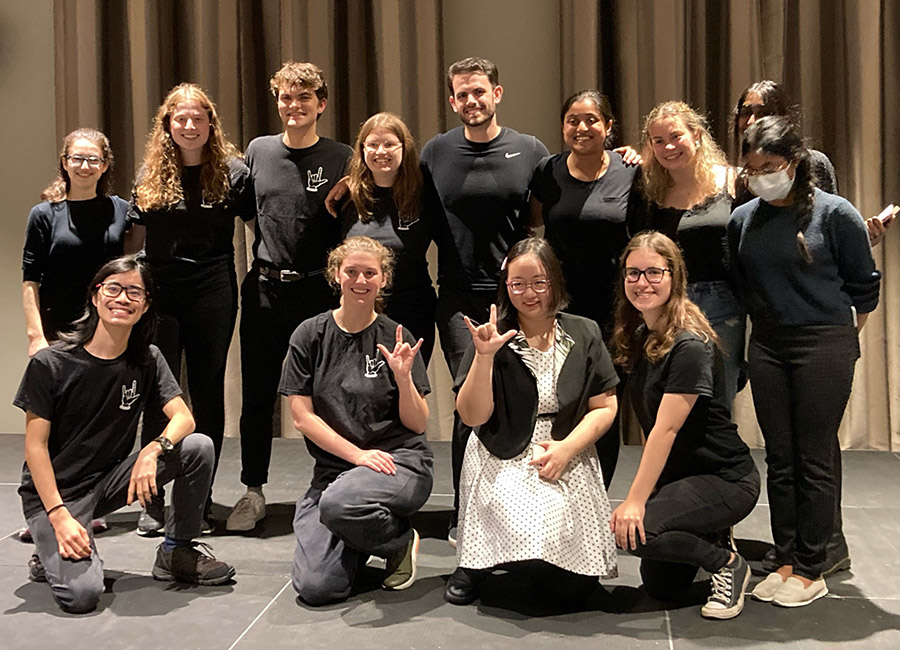 Students in the ASL Club joined together on stage for sign idol.