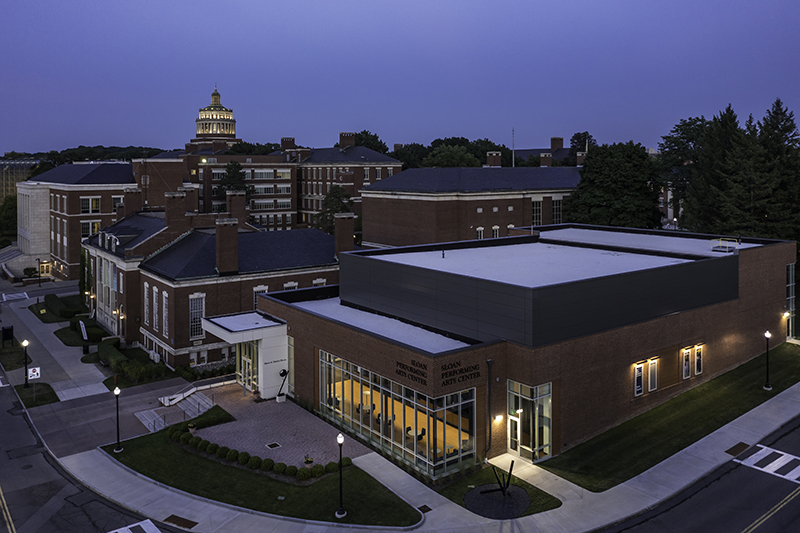 An aerial view of the center.