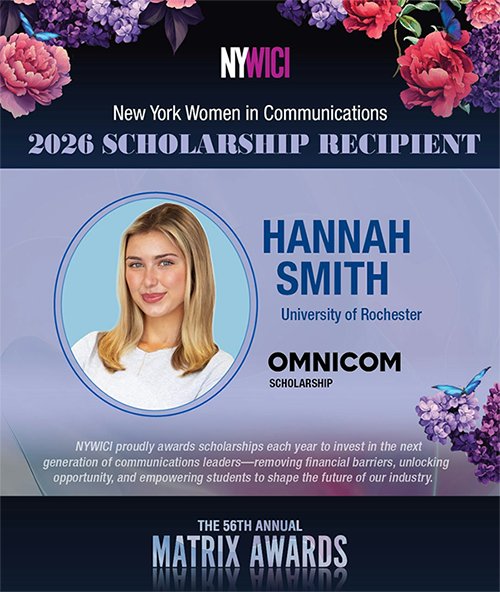 Poster for Hannah Smith's Omnicom scholarship; additional detail available on accompanying page.