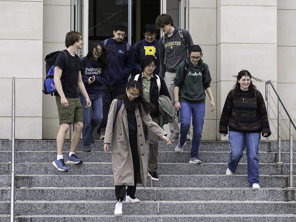 A group of students exiting a building on campus..jpg