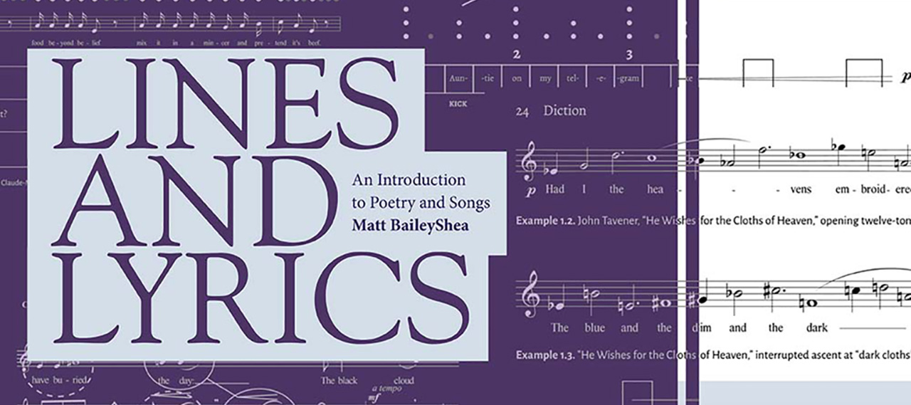 Illustration of sheet music with the book title overlayed.