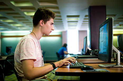 Student at a computer