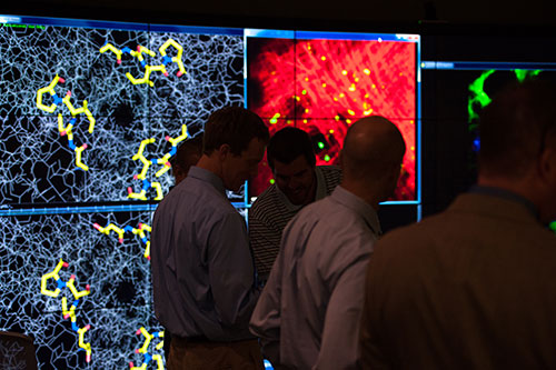 A group of people in the Vista Collaboratory.