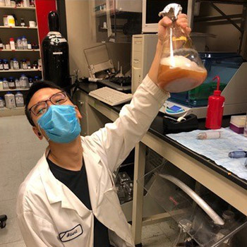 Albert working in the lab.