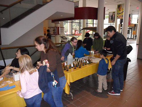 Participants at a museum event