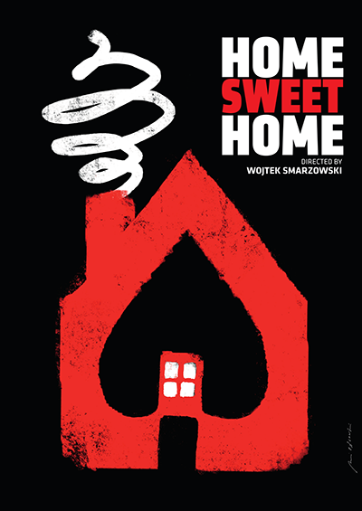 The movie poster in black, white, and red.