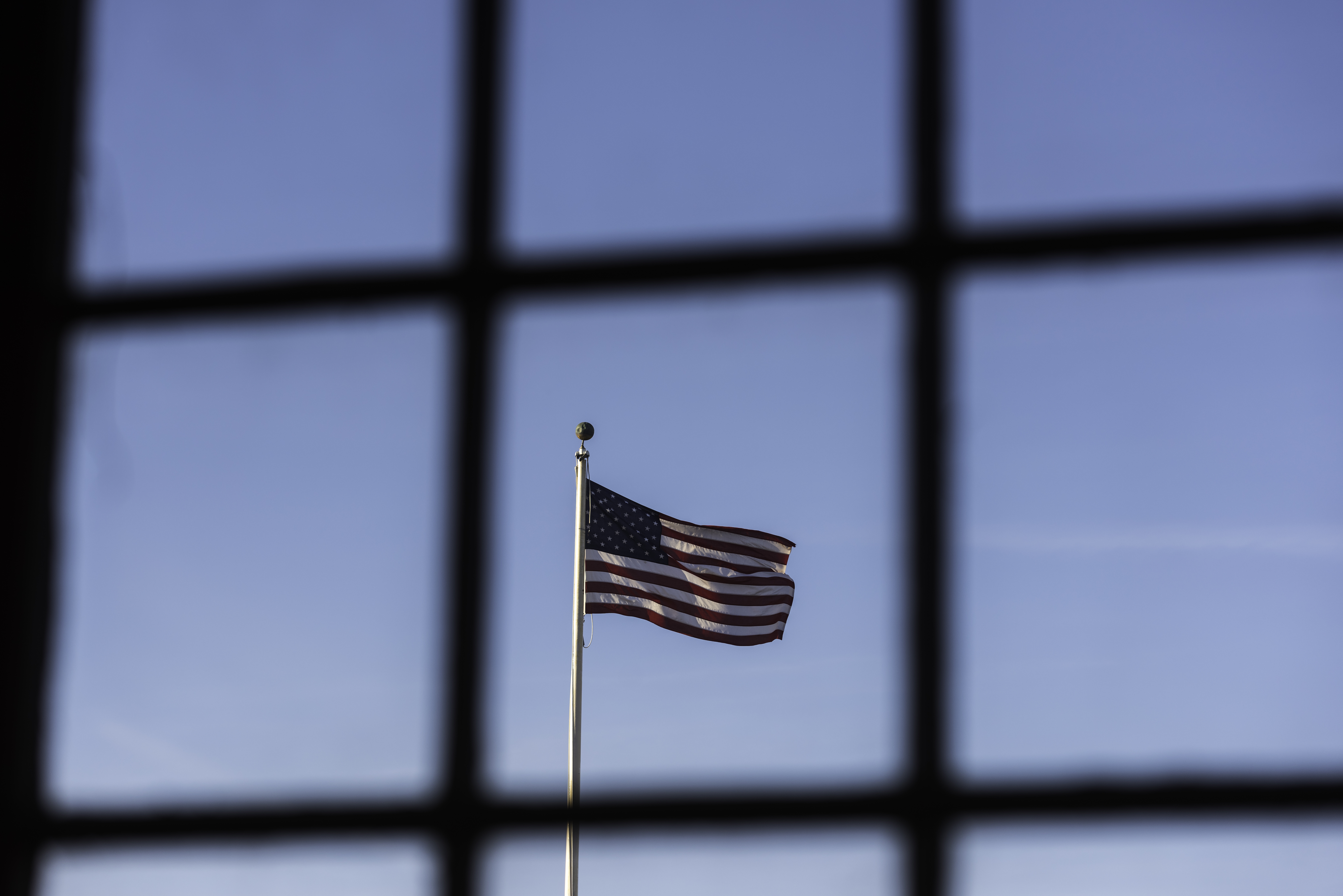 U.S. Flag at sunset