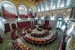 The New York State senate chamber.