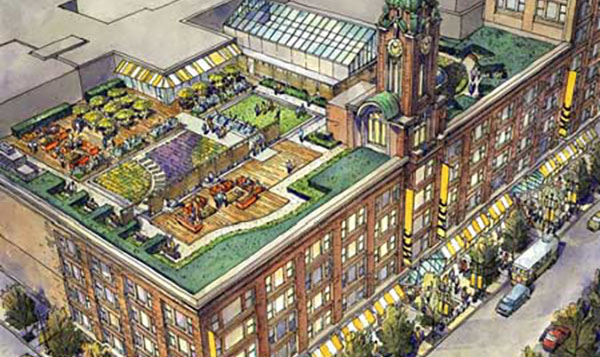 Artist rendering of the redeveloped Sibley Building.