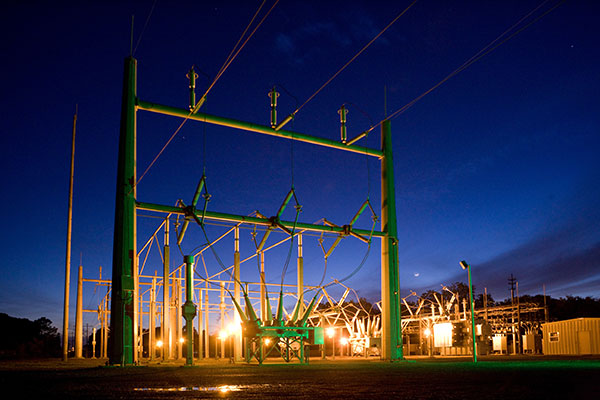 Exterior view of a power station.