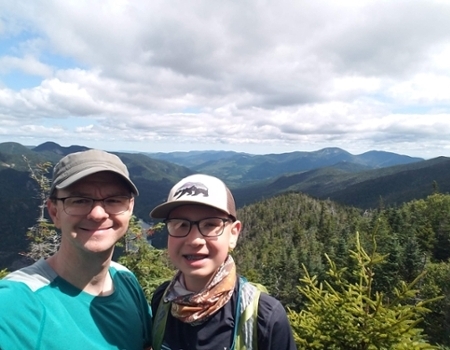 John and Jack Kessler hiking.