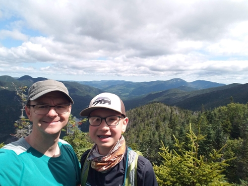 John and Jack Kessler hiking.