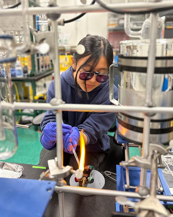 Liz working in the lab.