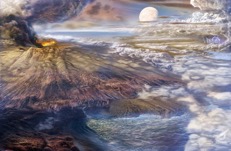 Artist conception of early earth.