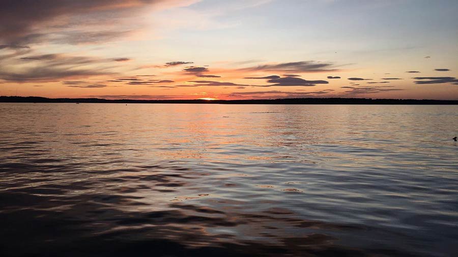 Casco Bay at sunset.