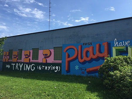 Conkey Corner Park Mural by Shawn Dunwoody.