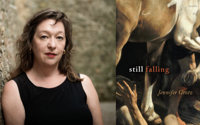 Jennifer Grotz and cover of her new book 'Still Falling'
