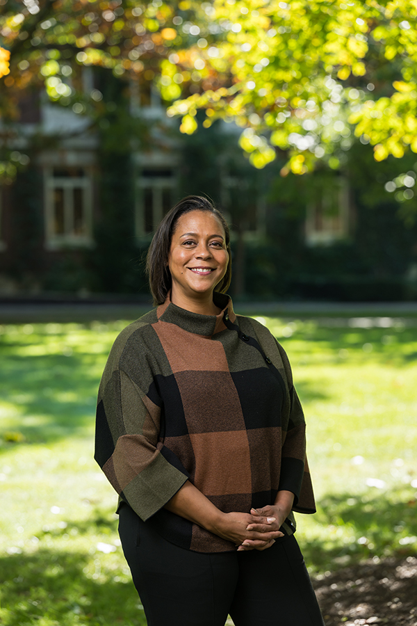 Stefanie posing for the camera in an outdoor setting.