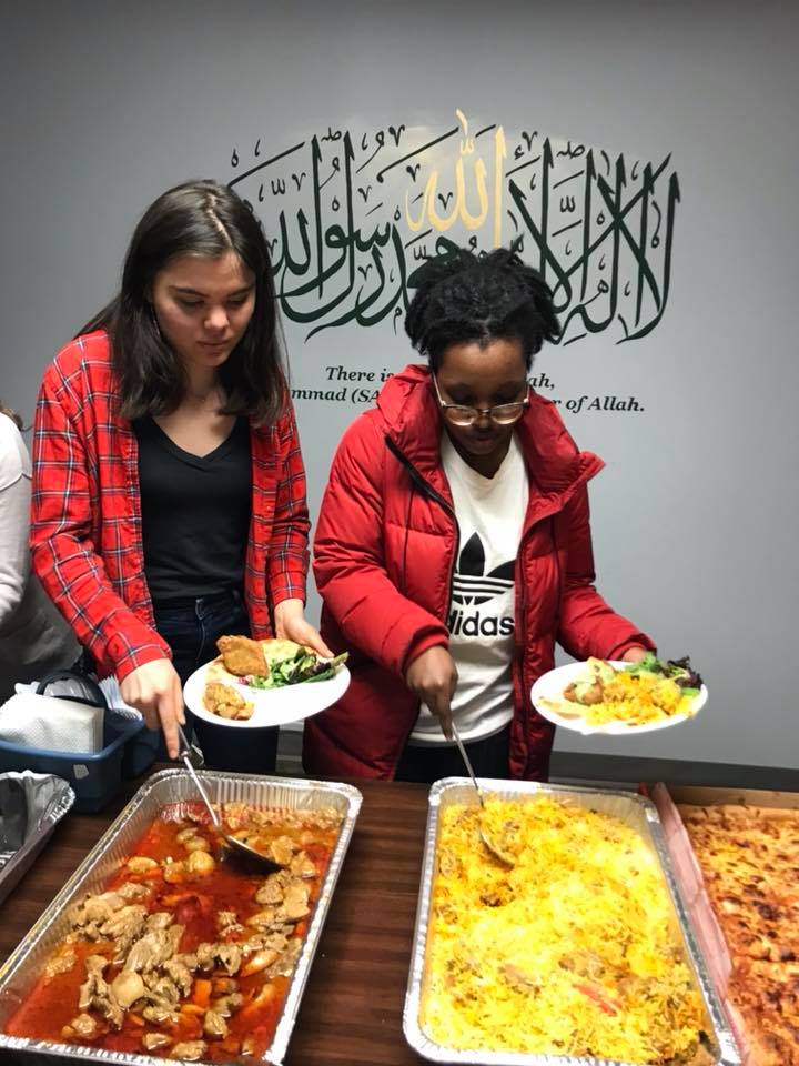 Students in food class