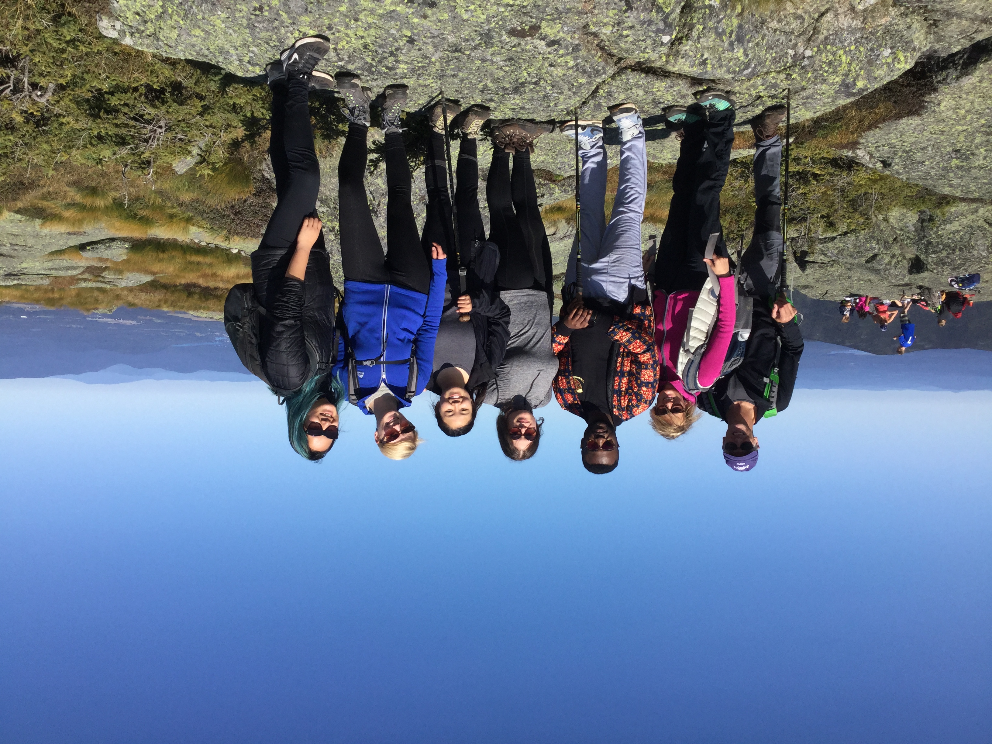 People standing on a mountain top