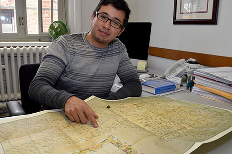 Professor with map