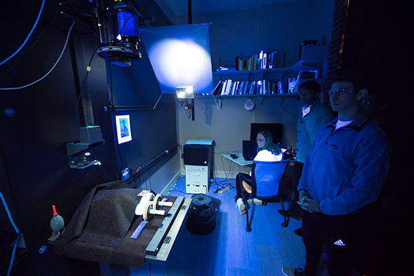 Gregory Heyworth and his team work on imaging Czech Holocaust Torah scrolls.