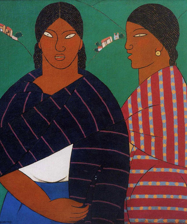 Painting by Carlos Merida: Women of Metepec (1922).