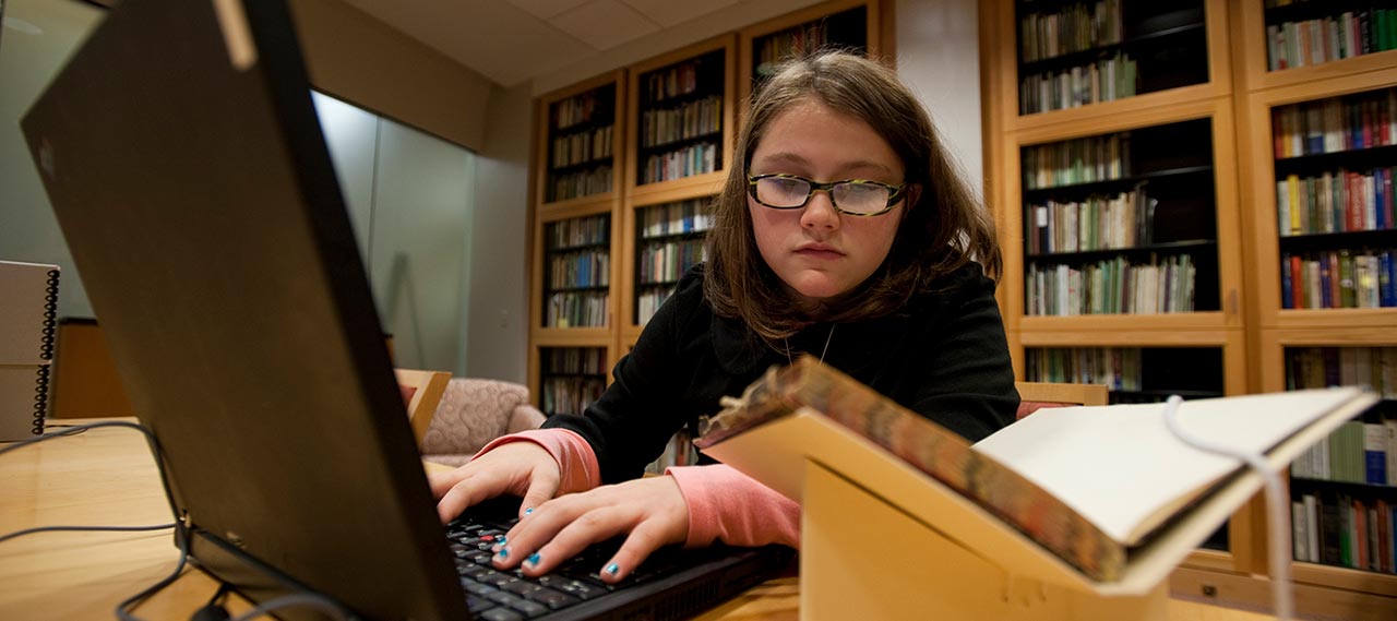 A student intern working on a project