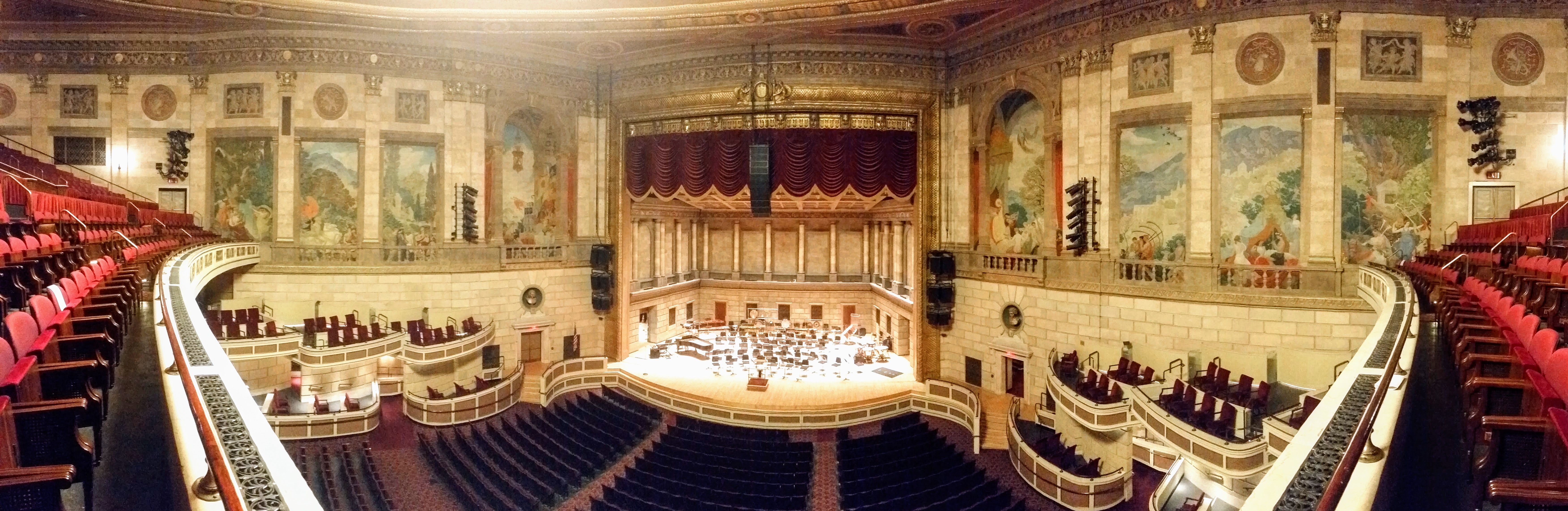 panorama of inside eastman theater