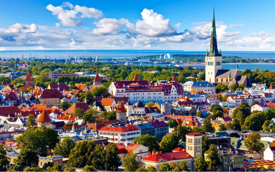 An aerial view of Tallinn.