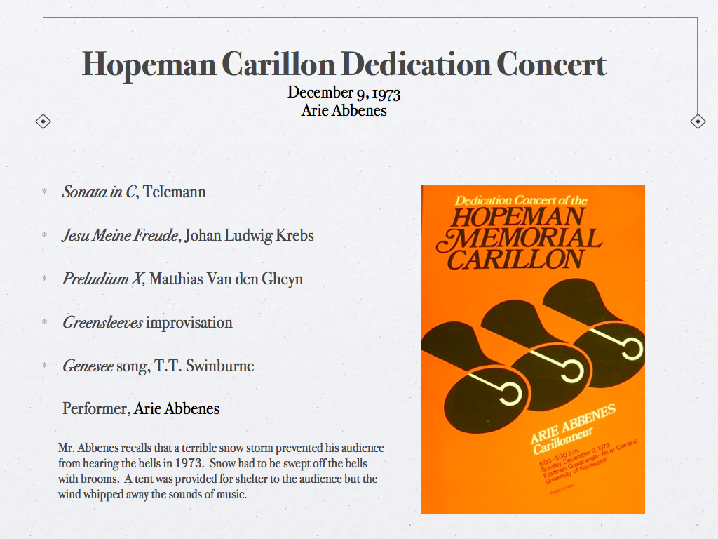 Hopeman Carillon - Eastman Community Music School