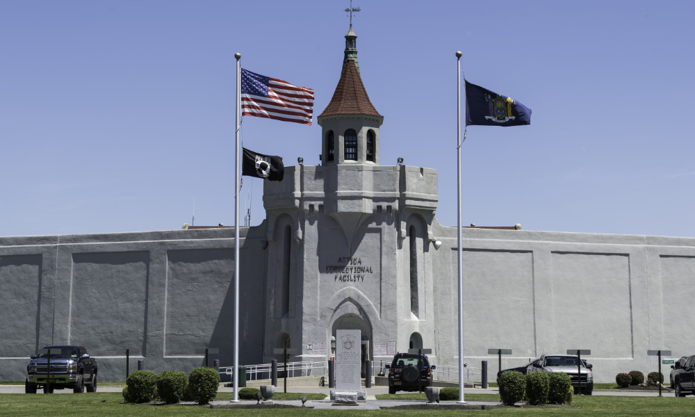 Exterior of Attica Correctional Facility, where prison education courses take place.