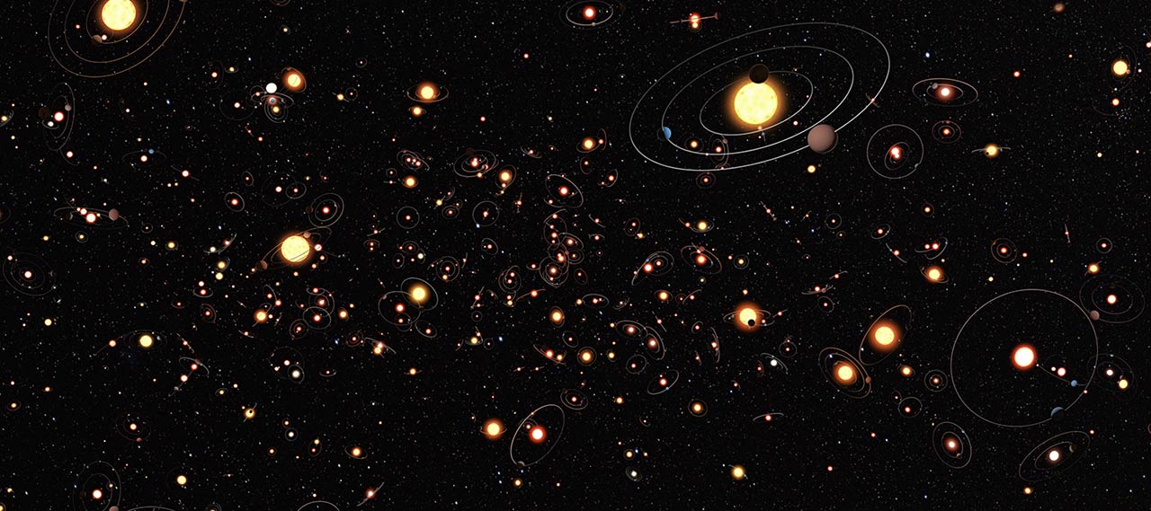 Artist's impression of how commonly planets orbit the stars in the Milky Way.